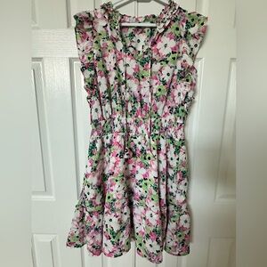 Floral Pink and Green Dress